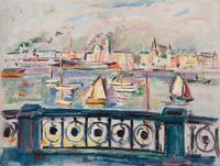 Port d'Anvers by Emile Othon Friesz contemporary artwork painting, works on paper