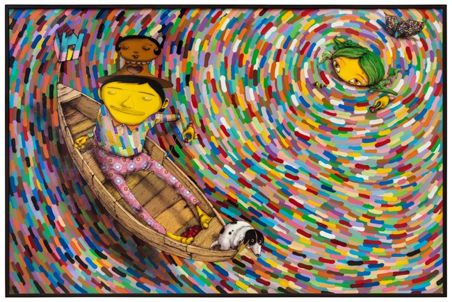 Eclipse of the sun by OSGEMEOS contemporary artwork