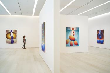 Exhibition view: Loie Hollowell, Plumb Line, Pace Gallery, New York (14 September–19 October 2019). Courtesy Pace Gallery.