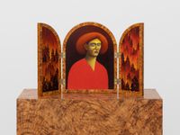 Triptych with Red Forest by Nicolas Party contemporary artwork painting, works on paper, sculpture
