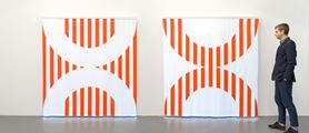 Fibres optiques — Orange. Diptyque CC1+DD1 by Daniel Buren contemporary artwork 2
