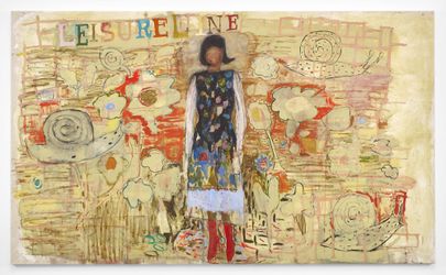 Lorna Robertson, Leisure Line (2015–2016). Oil on canvas. 250.5 x 417.5 x 4 cm. Courtesy Ingleby. 
