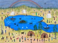 Binbeal the Rainbow by Marlene Gilson contemporary artwork painting, works on paper