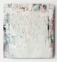 Weiss + Malachit Blau Grün Orange Schwarz - I by Peter Tollens contemporary artwork painting