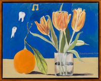Flowers, Orange, Teeth by Michael Hilsman contemporary artwork painting