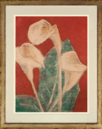 Callas auf rotem Grund (Callas on red background) by Christian Rohlfs contemporary artwork painting