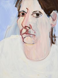 Self-Portrait in a White Shirt by Chantal Joffe contemporary artwork painting