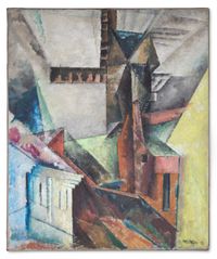 Windmühle in Werder by Lyonel Feininger contemporary artwork painting, works on paper