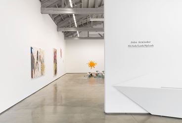 Exhibition view: John M Armleder, Sh/Ash/Lash/Splash, David Kordansky Gallery, Los Angeles (27 June–24 August 2019). Courtesy David Kordansky Gallery.