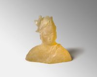 Yellow Figure with Hummingbird by Leiko Ikemura contemporary artwork sculpture