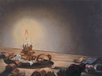 Woodworker (Candle) by Dan Colen contemporary artwork painting