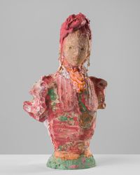 Woman with coral earrings by Linda Marrinon contemporary artwork sculpture