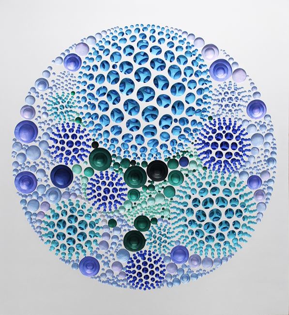 Vestige (circular space-green) by Kim Jaeil contemporary artwork
