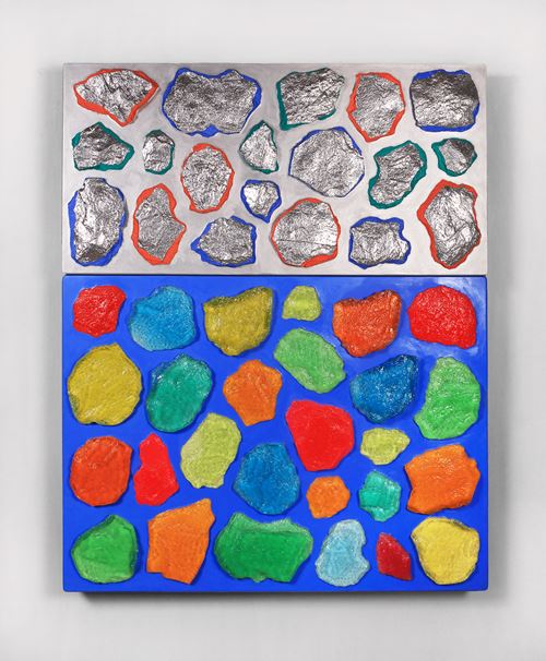 Wall-Wall No. 17 (Ultramarine/Silver) by Ashley Bickerton contemporary artwork mixed media
