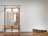 White Easel with wooden hand by Edward Kienholz and Nancy Reddin Kienholz contemporary artwork sculpture
