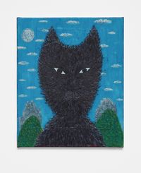 Black cat by Mark Connolly contemporary artwork painting, works on paper, drawing