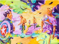 Lonely Hunters by Norbert Bisky contemporary artwork painting, works on paper