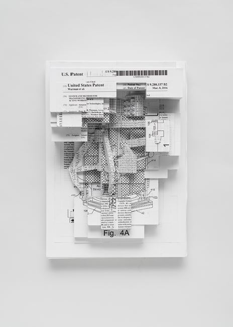 Document relief 3 (Amazon Worker Cage patent) by Simon Denny contemporary artwork