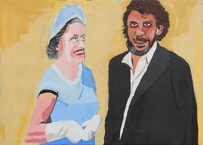 The Royal Tour (Elizabeth and Vincent) by Vincent Namatjira contemporary artwork