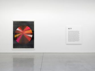 Exhibition view: Matthew Brannon, Le Gant de Velours, Traversing the Fantasy, and the Thousand-Yard Stare (Disparate Subjects Happening Concurrently, 1977-1979), David Kordansky Gallery, Los Angeles (13 September–19 October 2024). Courtesy the artist and David Kordansky Gallery.