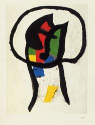 Joan Miro, Prédicateur (Le), 1981-90, Etching, 60 ex/Arches 159, 5x120cm. Courtesy of Galerie Lelong, Paris. 