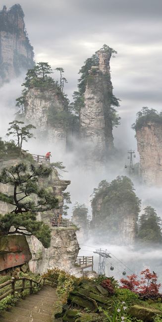 Amidst Towering Peaks (after Ma Yuan) by Emily Allchurch contemporary artwork