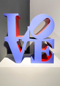 LOVE Purple/Red by Robert Indiana contemporary artwork sculpture