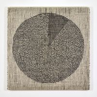 Pie Chart (10%, 90%) (Black on White) by Analia Saban contemporary artwork painting, works on paper, sculpture, textile
