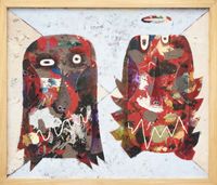 2 Heads B by Luis Lorenzana contemporary artwork painting, works on paper
