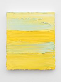 Untitled (Brilliant Yellow Deep/Titanium White/Turquoise Blue) by Jason Martin contemporary artwork painting, works on paper, sculpture
