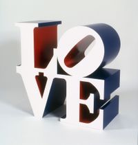 The American LOVE (White Blue Red) by Robert Indiana contemporary artwork sculpture