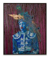 Blue Lady by Frances Goodman contemporary artwork painting, works on paper, sculpture, drawing, textile