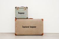 Emotional Baggage by Johan Deckmann contemporary artwork painting, works on paper
