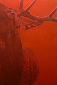 Thinking like a deer by Darya Von Berner contemporary artwork painting