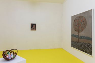 Exhibition view: Group exhibition, On The Level or The Man Who Fell Out of Bed Curated by Jannis Varelas, Galerie Krinzinger, Schottenfeldgasse 45, Vienna (3 September–2 October). Courtesy Galerie Krinzinger.