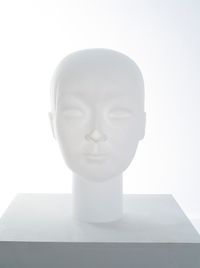 Imbalanced Head #8 Jianwei (Glass) by Prune Nourry contemporary artwork sculpture