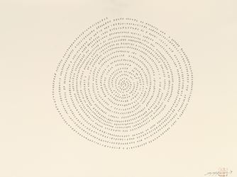 Tatsuo Miyajima, Hand-drawn Innumerable Counts 20180217 (2018) (detail). Ink on paper. 26.1 x 36.1 cm. Courtesy Buchmann Galerie. 