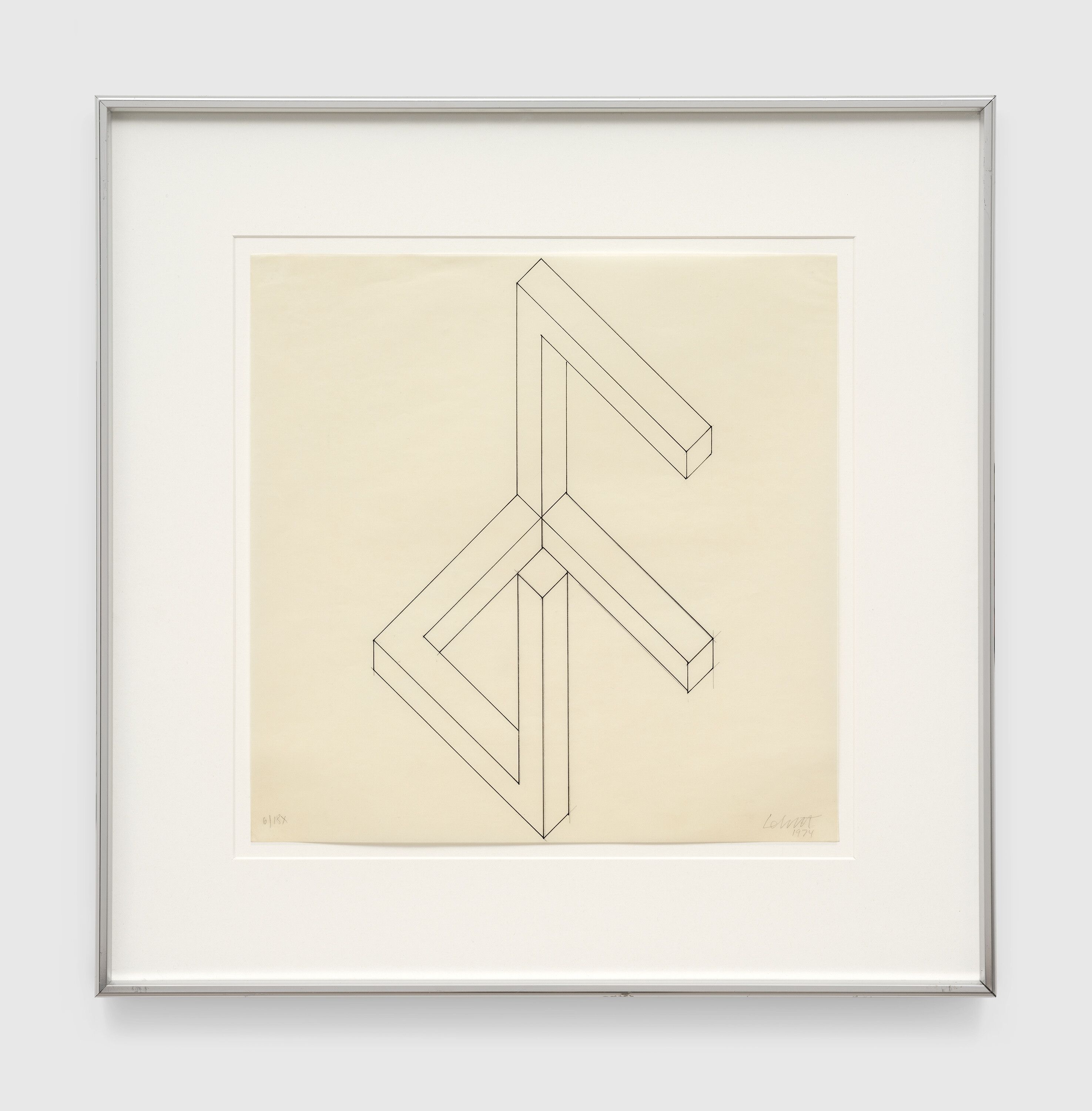 Incomplete Open Cube, 1974 by Sol Lewitt, Ink and graphite on