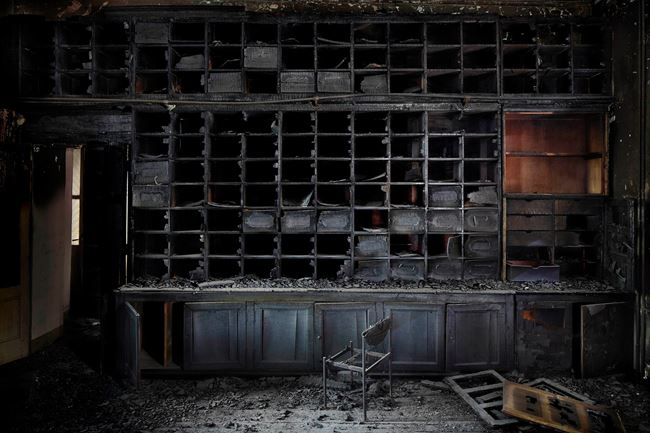 The Burnt Library by Henk Van Rensbergen contemporary artwork