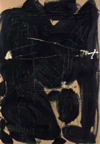 Graphismes sur noir by Antoni Tàpies contemporary artwork works on paper, drawing