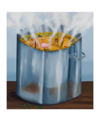 A chicken soup by Karolina Jabłońska contemporary artwork painting