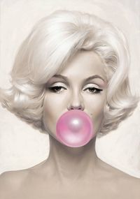 Marilyn Monroe Pink Bubblegum by Michael Moebius contemporary artwork print