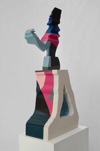 Yes, Yes, in Chinese Blue, Hague, Cornforth, Telemagenta, Railings, Lush Pink and Drawing Room. by Nick Hornby contemporary artwork sculpture