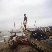 Garçon à la plage à James Town, Ghana by Denis Dailleux contemporary artwork photography