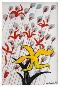 Yellow Flower, Red Blossoms by Alexander Calder contemporary artwork painting, works on paper