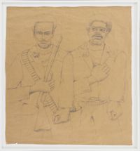 Baddest Two Dudes Alive: Huey and Bobby by Wadsworth Jarrell contemporary artwork works on paper, drawing