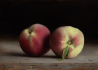 Two Peaches by Dana Zaltzman contemporary artwork painting