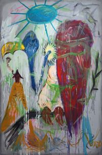 Bird of Bataan 10 by Manuel Ocampo contemporary artwork painting, works on paper