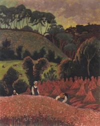 La Moisson du sarrasin, vue sur Châteauneuf-du-Faou by Paul Serusier contemporary artwork painting