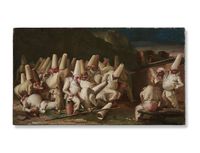 Group of Punchinelli by Giovanni Battista Tiepolo contemporary artwork painting, works on paper